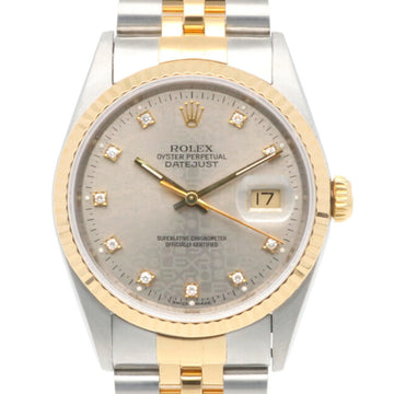 ROLEX Datejust Oyster Perpetual Watch Stainless Steel 16233G Automatic Men's  W Serial 1994 Model 10P Diamond Horicon