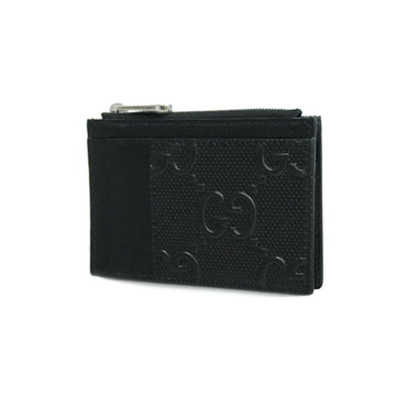 GUCCI Business Card Holder/Card Case 657570 Leather Black Men's