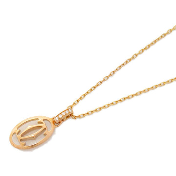 CARTIER Logo double diamond Necklace Necklace Clear K18PG[Rose Gold] Clear