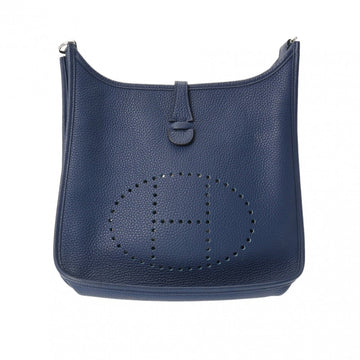 HERMES Evelyn 3 PM Blue de Malte Palladium Hardware - Q Stamp [around 2013] Women's Taurillon Clemence Shoulder Bag