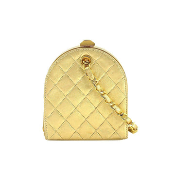 CHANEL Matelasse Chain Shoulder Bag Leather Gold Hardware