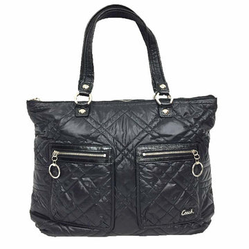 COACH Tote Bag 15873 Quilted Nylon x Patent Leather Black