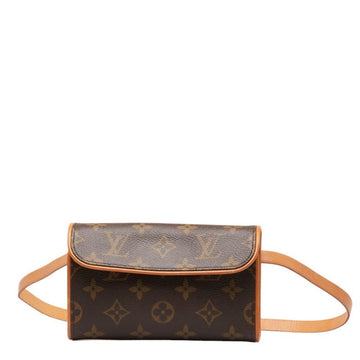 LOUIS VUITTON Monogram Pochette Florentine XS Body Bag Waist Shoulder M51855 Brown PVC Leather Women's