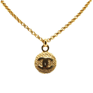 CHANEL Coco Mark Necklace Gold Plated Women's