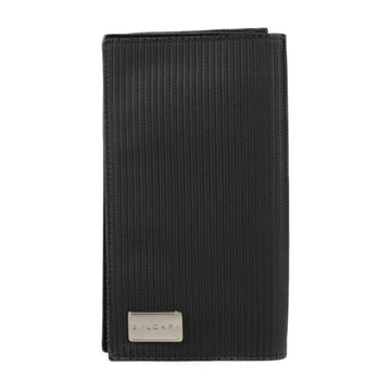 BVLGARI Millerige Long Wallet 25550 PVC Leather Black Bifold
