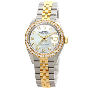 ROLEX 279383RBR Datejust 10P Bezel Diamond Watch Stainless Steel/SSxK18YG Ladies