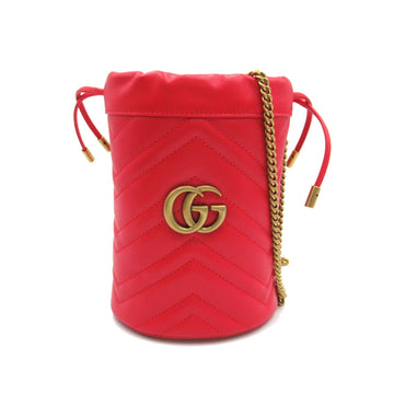 GUCCI GG Marmont Mini Bucket Bag Red leather 575163DTDHT6832