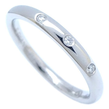 CHANEL John Parisian Marriage Ring 3P Diamond J10414 #49 Pt950 Platinum 291426