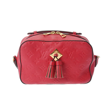 LOUIS VUITTON Monogram Empreinte Saintonge Red M44606 Women's Leather Shoulder Bag