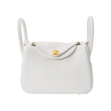 HERMES Lindy New White - B stamp [around 2023] Women's Taurillon Clemence shoulder bag
