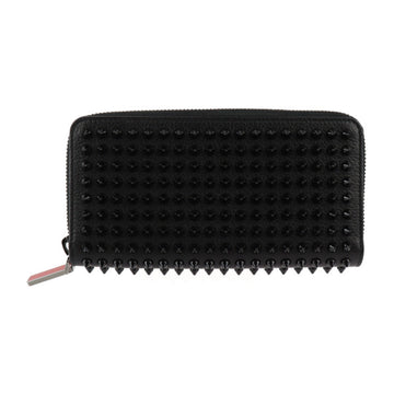 CHRISTIAN LOUBOUTIN PANETTONE Long Wallet 1165044 Calf Leather Black Round Spike Studs