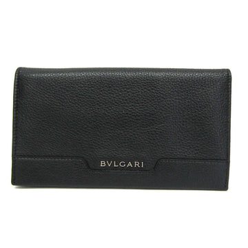 BVLGARI URBAN 33402 Men's Leather Long Wallet [bi-fold] Black