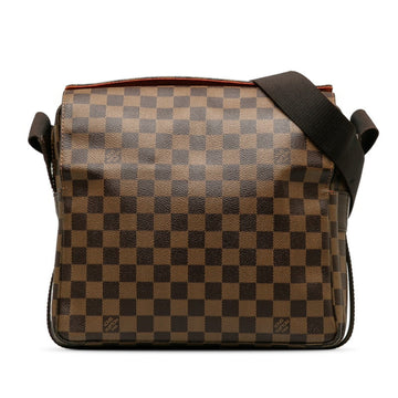LOUIS VUITTON Damier Naviglio Shoulder Bag N45255 Brown PVC Leather Women's