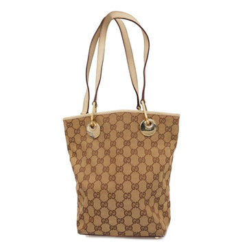 GUCCI Tote Bag GG Canvas 120840 Ivory Beige Women's