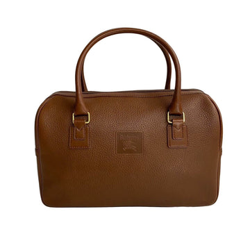 BURBERRYs Nova Check Leather Handbag Boston Bag Brown 26826