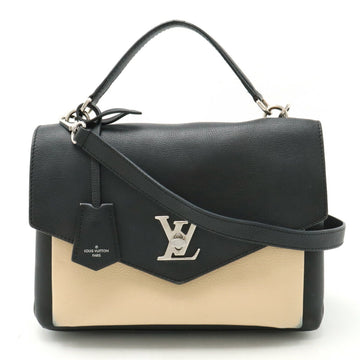 LOUIS VUITTON My Lock Me Handbag Shoulder Bag Bicolor 2 Tone Leather Vanille Noir M54878