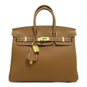 HERMES Birkin 25 Gold handbag Brown Gold Togo leather leather
