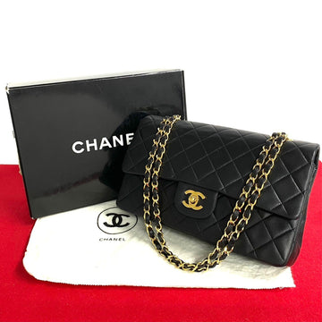 CHANELHANEL  Matelasse Double Flap 25cm Lambskin Leather Handbag Shoulder Bag 88639