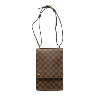 LOUIS VUITTON Damier Ebene Shoulder Bag N45271 Brown PVC Leather Women's