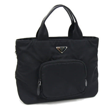 PRADA handbag 1BG354 black nylon triangle tote ladies