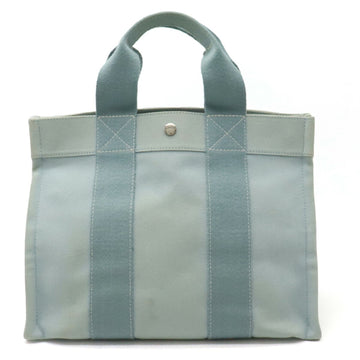 HERMES Bora PM Tote bag Handbag Canvas Light blue