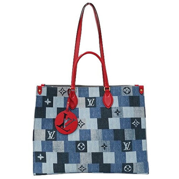 LOUIS VUITTON Bag Monogram Denim Women's Tote Handbag Shoulder 2way On the Go GM Blue M44992 2020