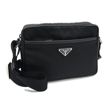 PRADA Shoulder Bag 2VH048 Black Nylon Leather Pochette Women's Men's
