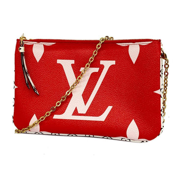 LOUIS VUITTON Shoulder Bag Monogram Giant Pochette Double Zip M67561 Red Pink Women's