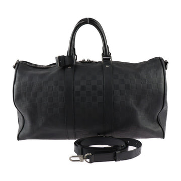 LOUIS VUITTON Keepall Bandouliere 45 Boston Bag N41145 Damier Infini Black Shoulder Vuitton