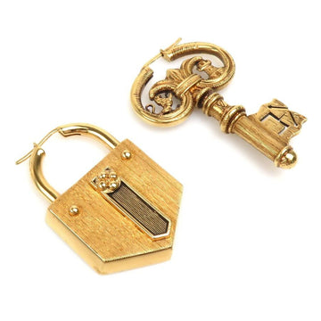 LOUIS VUITTON Earrings Fornasetti XLV Lock & Key Metal Gold Women's h30253f
