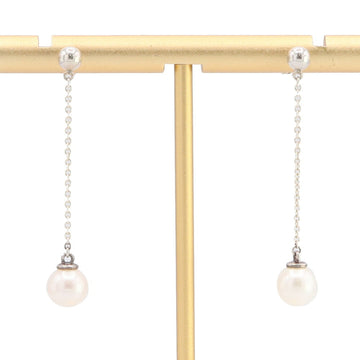TIFFANY & Co. Earrings Drop Freshwater Pearl Chain Swing Stud Ball Women's  CO