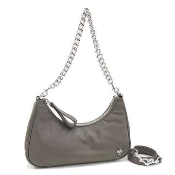 TORY BURCH Mercer Small Shoulder Bag 88885 020 Dark Gray Nylon Leather Chain Pouch Women's