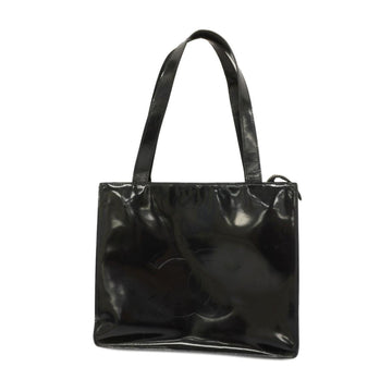 CHANEL Tote Bag Patent Leather Black Women's