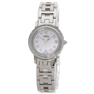 HERMES CL4.210 Clipper Nacle Watch Stainless Steel SS Ladies
