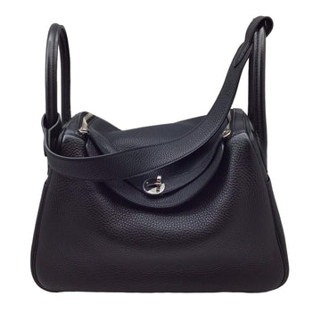HERMES Lindy 30 Taurillon Clemence SV hardware A stamp [2017] Black Handbag Bag Shoulder bag Leather Women Men Unisex