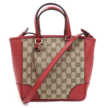 GUCCI GG Canvas Handbag 2Way Shoulder Bag Beige Red 449241 Outlet Ladies