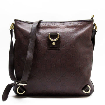 GUCCI Shoulder Bag ssima Leather Dark Brown Light Gold Men's Women's 131326 w0321a
