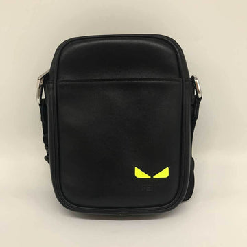 FENDI Shoulder Bag Isee 7V56 Black Neon Yellow Leather