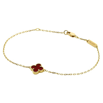 VAN CLEEF & ARPELS Sweet Alhambra Carnelian Bracelet 18k Yellow Gold Women's