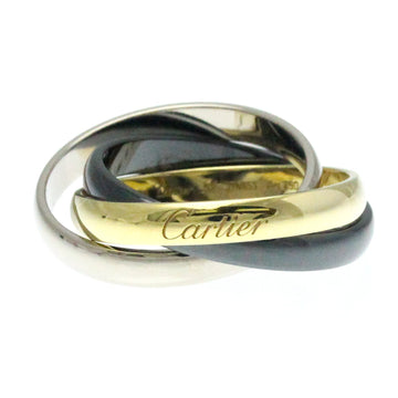 CARTIER Trinity Ceramic,White Gold [18K],Yellow Gold [18K] Fashion No Stone Band Ring Black,Gold,Silver
