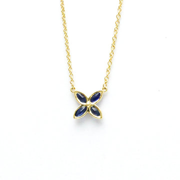 TIFFANY Victoria Blue Sapphire Necklace Yellow Gold [18K] Sapphire Men,Women Fashion Pendant Necklace [Gold]