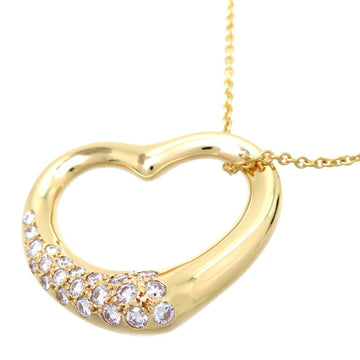 TIFFANY Peretti Heart Diamond Women's Necklace 750 Yellow Gold