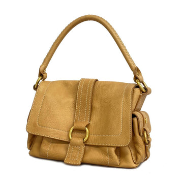 CELINE handbag leather beige ladies