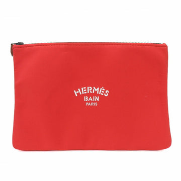 HERMES Pouch Clutch Bag Truth Flat Neo Van GM Red Nylon Accessories Women's Men's  pouch case