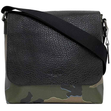 COACH Shoulder Bag Black Camouflage F31559 ec-20083 Flap PVC Leather  Men's