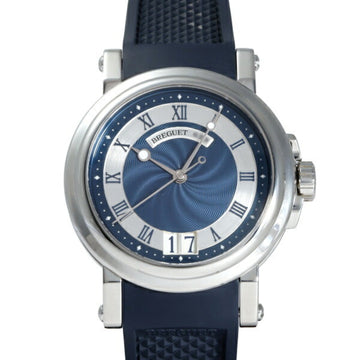 BREGUET Marine Large Date 5817ST Y2 5V8 Blue Silver Dial Wristwatch Men's