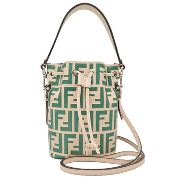 FENDI Montresor 8BS010-A23X Shoulder bag embossed leather pink beige green 251532