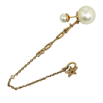 CHRISTIAN DIOR Dior J'ADIOR Faux Pearl Single Ear Pierced Cuff Gold White Plated Women's