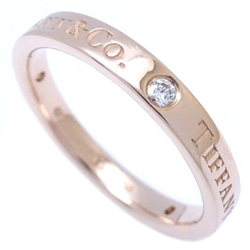 TIFFANY&Co.  Flat Band Ring 3P Diamond 750PG Pink Gold K18RG Rose 291688