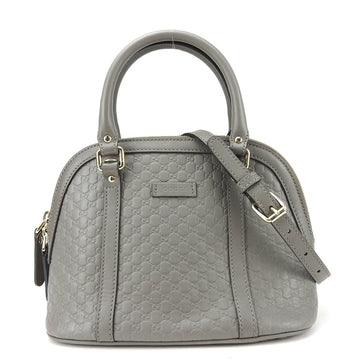 GUCCI Handbag 449654 Micro ssima Leather Grey Shoulder Bag for Women